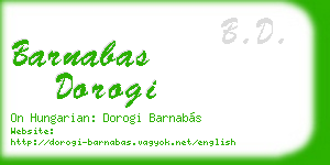 barnabas dorogi business card